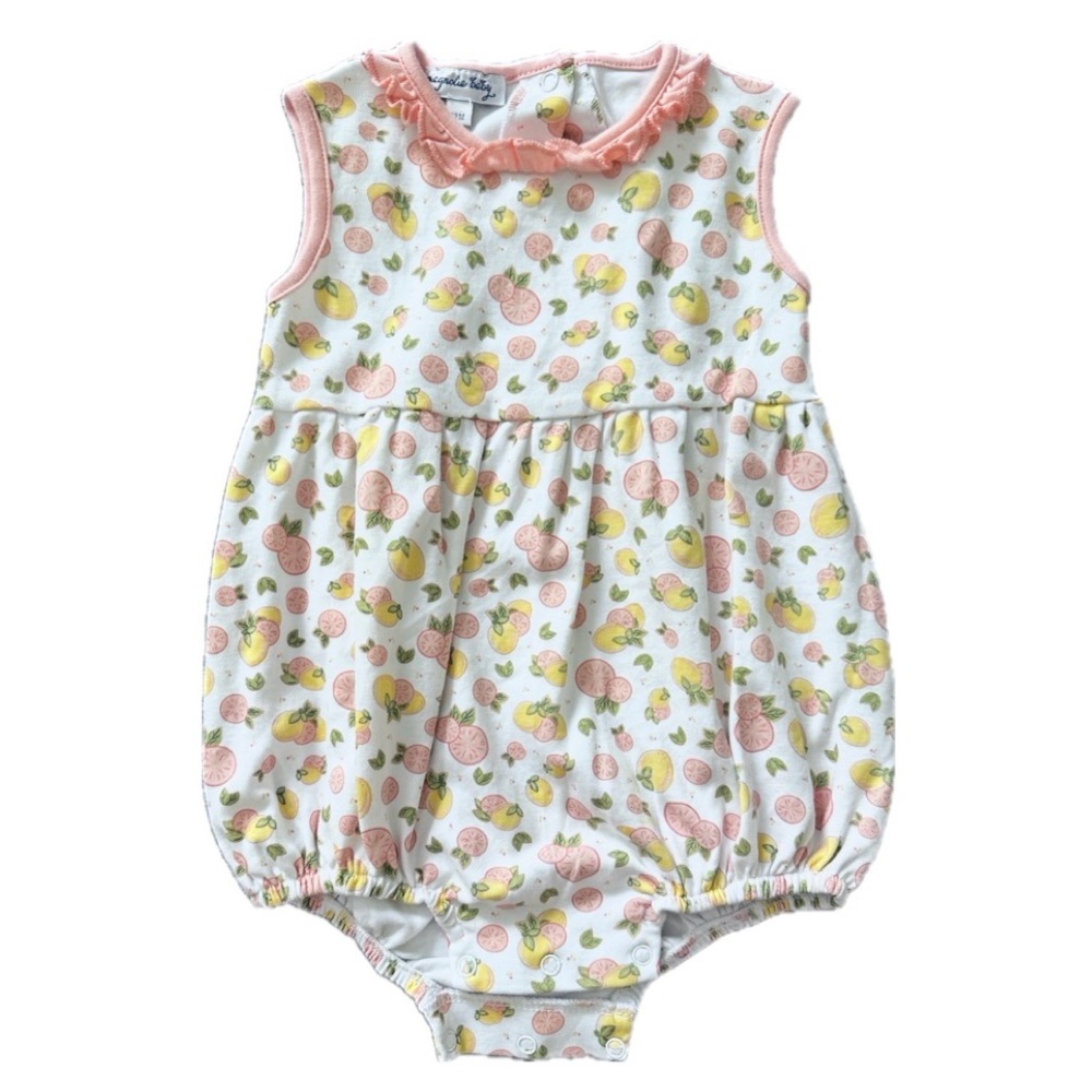 Magnolia baby citrus bubble romper in Pima cotton